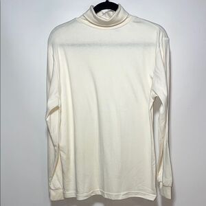 Cream Turtleneck Sweater with Long Sleeves